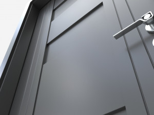 Modern Wooden Interior Door with Furniture 009 3D Model