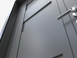Modern Wooden Interior Door with Furniture 009 3D Model