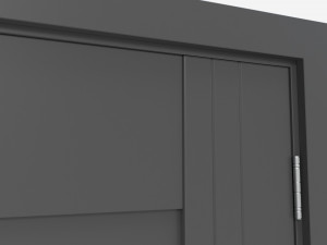 Modern Wooden Interior Door with Furniture 009 3D Model