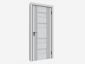 Modern Wooden Interior Door with Furniture 009 3D Model