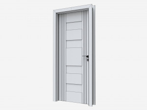 Modern Wooden Interior Door with Furniture 009 3D Model