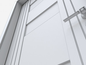 Modern Wooden Interior Door with Furniture 009 3D Model
