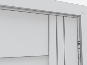 Modern Wooden Interior Door with Furniture 009 3D Model