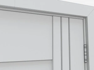 Modern Wooden Interior Door with Furniture 009 3D Model