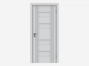 Modern Wooden Interior Door with Furniture 009 3D Model