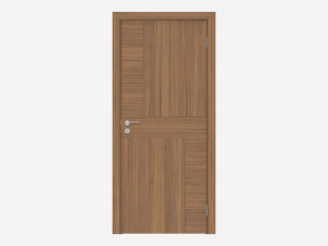 Modern Wooden Interior Door with Furniture 010 3D Model