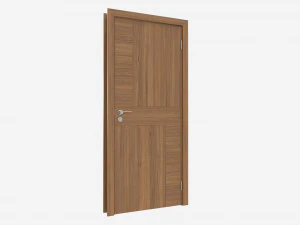 Modern Wooden Interior Door with Furniture 010 3D Model