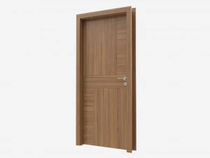 Modern Wooden Interior Door with Furniture 010 3D Model