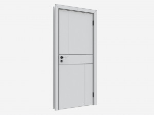 Modern Wooden Interior Door with Furniture 010 3D 模型