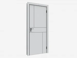 Modern Wooden Interior Door with Furniture 010 3D Model