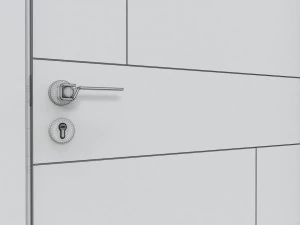 Modern Wooden Interior Door with Furniture 010 3D Model