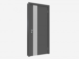 Modern Wooden Interior Door with Furniture 011 3D Model
