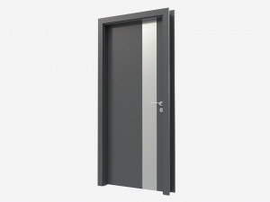 Modern Wooden Interior Door with Furniture 011 3D Model