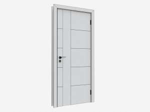 Modern Wooden Interior Door with Furniture 011 3D Model