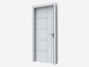 Modern Wooden Interior Door with Furniture 011 3D Model