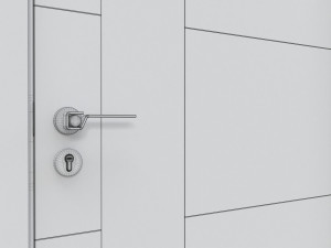 Modern Wooden Interior Door with Furniture 011 3D Model