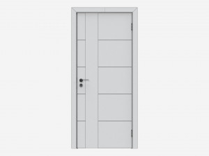 Modern Wooden Interior Door with Furniture 011 3D Model