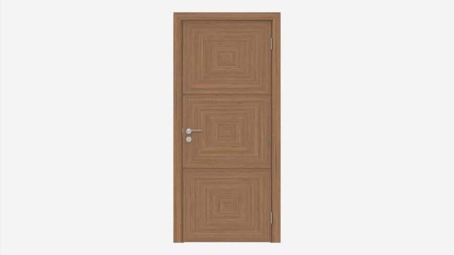 Modern Wooden Interior Door with Furniture 012 3D Model .c4d .max .obj .3ds .fbx .stl .blend 