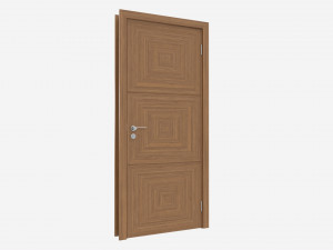 Modern Wooden Interior Door with Furniture 012 3D Model