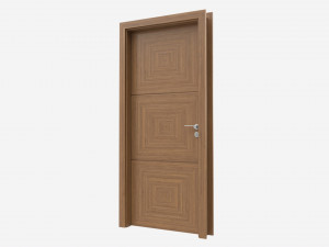 Modern Wooden Interior Door with Furniture 012 3D Model