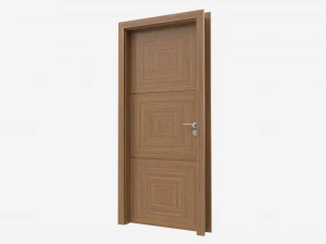Modern Wooden Interior Door with Furniture 012 3D Model