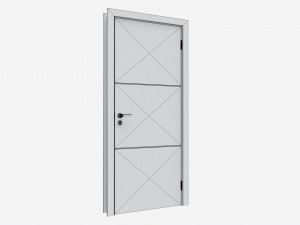 Modern Wooden Interior Door with Furniture 012 3D Model