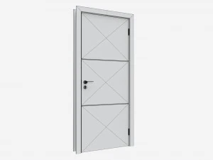 Modern Wooden Interior Door with Furniture 012 3D Model