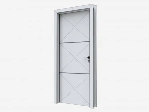 Modern Wooden Interior Door with Furniture 012 3D Model