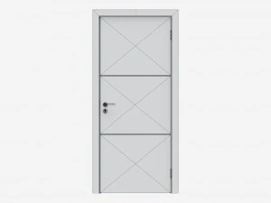 Modern Wooden Interior Door with Furniture 012 3D Model