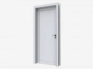 Modern Wooden Interior Door with Furniture 013 3D Model