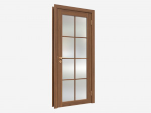 Modern Wooden Interior Door with Furniture 014 3D Model