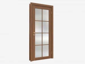 Modern Wooden Interior Door with Furniture 014 3D Model