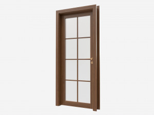 Modern Wooden Interior Door with Furniture 014 3D Model