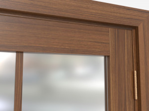 Modern Wooden Interior Door with Furniture 014 3D Model