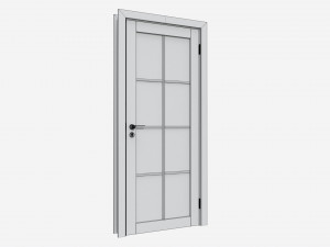Modern Wooden Interior Door with Furniture 014 3D Model