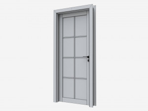 Modern Wooden Interior Door with Furniture 014 3D Model