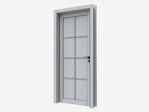 Modern Wooden Interior Door with Furniture 014 3D Model