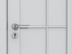 Modern Wooden Interior Door with Furniture 014 3D Model