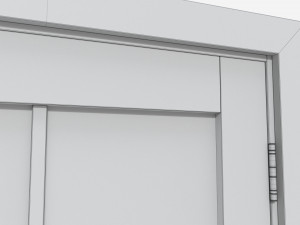 Modern Wooden Interior Door with Furniture 014 3D Model