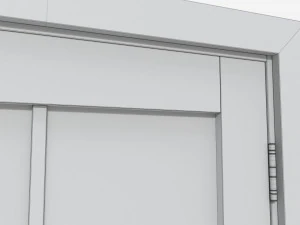 Modern Wooden Interior Door with Furniture 014 3D Model