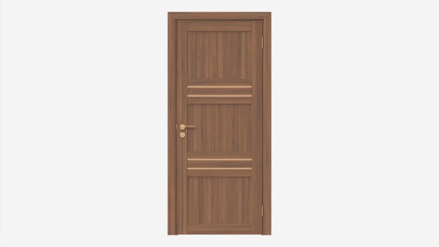 Modern Wooden Interior Door with Furniture 015 Model 3D .c4d .max .obj .3ds .fbx .stl .blend 