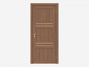 Modern Wooden Interior Door with Furniture 015 3D Model