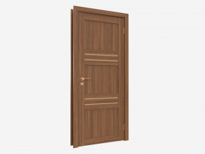 Modern Wooden Interior Door with Furniture 015 Model 3D