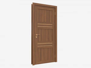 Modern Wooden Interior Door with Furniture 015 3D Model