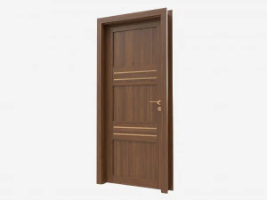 Modern Wooden Interior Door with Furniture 015 3D Model