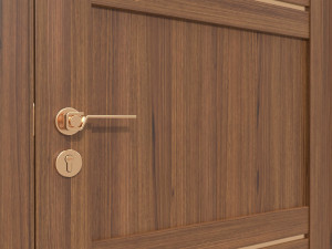 Modern Wooden Interior Door with Furniture 015 Model 3D