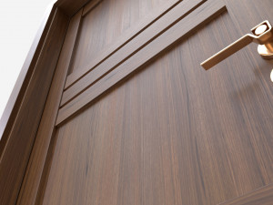 Modern Wooden Interior Door with Furniture 015 Model 3D