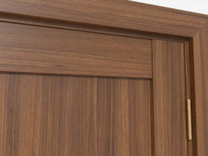 Modern Wooden Interior Door with Furniture 015 3D Model