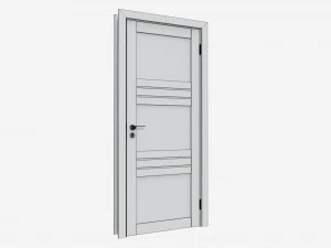 Modern Wooden Interior Door with Furniture 015 3D Model