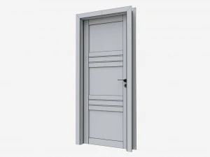 Modern Wooden Interior Door with Furniture 015 3D Model